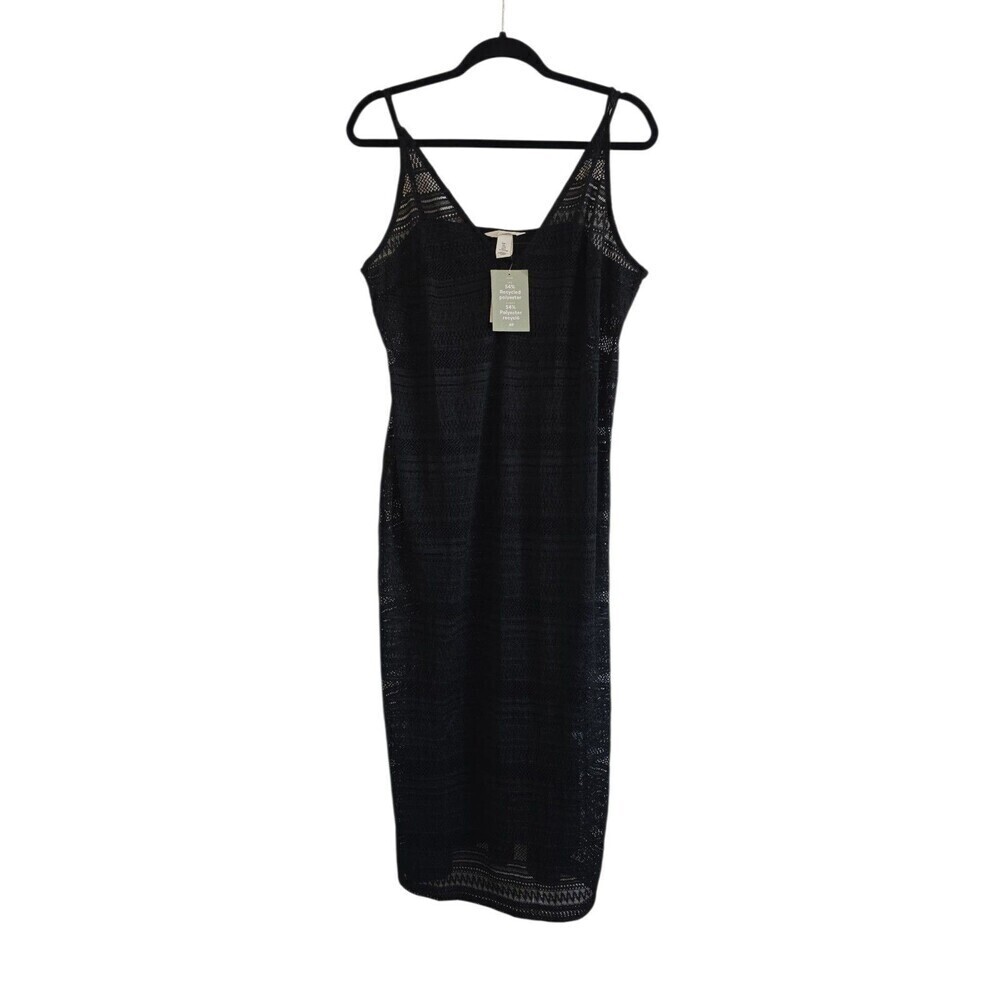 H&M Swimming Suit Cover Maxi Dress Black Size Large Lace Women's